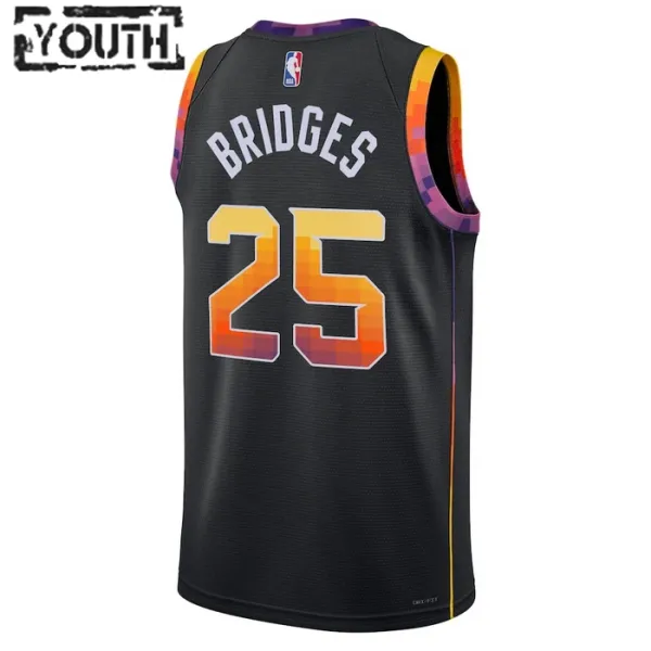 Phoenix Suns Jordan Mikal Bridges 25 Lasten Pelipaita Statement Edition Swingman Musta