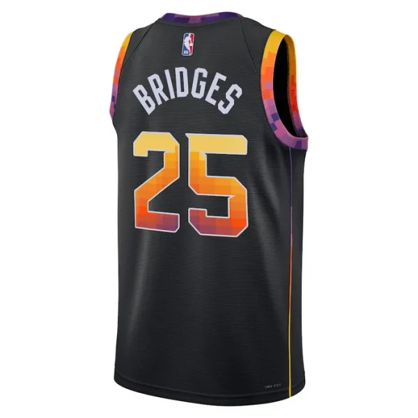 Phoenix Suns Jordan Mikal Bridges 25 Miesten Pelipaita Statement Edition Swingman Musta