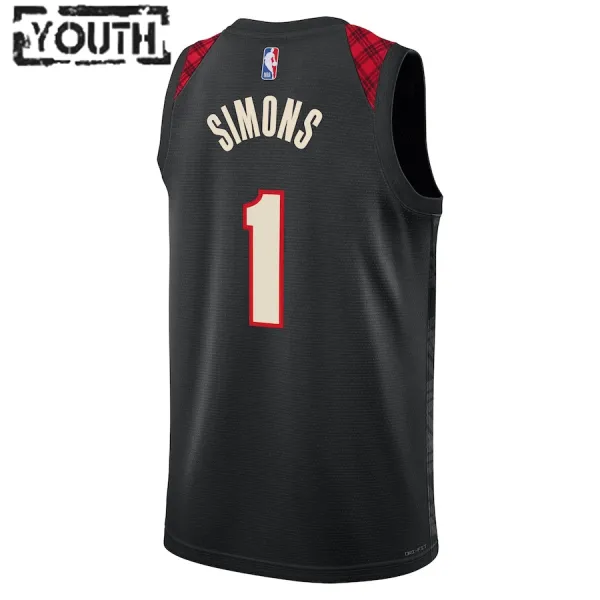 Nike Portland Trail Blazers Anfernee Simons Lasten Pelipaita City Edition 2023-24 Swingman Musta