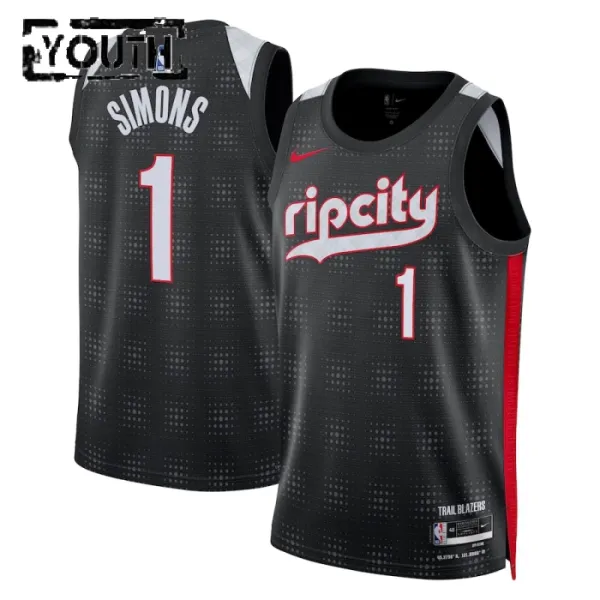 Nike Portland Trail Blazers Anfernee Simons Lasten Pelipaita City Edition 2024-25 Swingman Musta Nike Portland Trail Blazers Anfernee Simons Lasten Pelipaita City Edition 2024-25 Swingman Musta