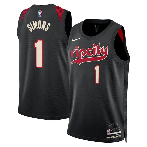 Nike Portland Trail Blazers Anfernee Simons Miesten Pelipaita City Edition 2023-24 Swingman Musta Nike Portland Trail Blazers Anfernee Simons Miesten Pelipaita City Edition 2023-24 Swingman Musta