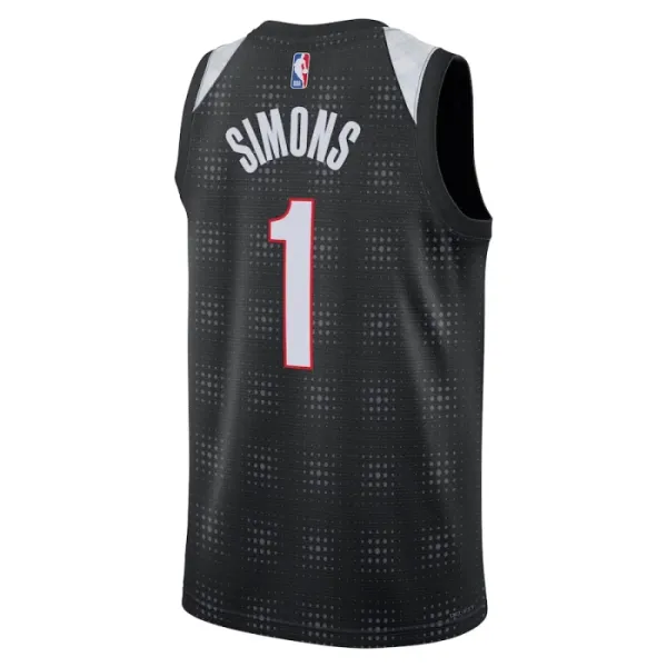 Nike Portland Trail Blazers Anfernee Simons Miesten Pelipaita City Edition 2024-25 Swingman Musta