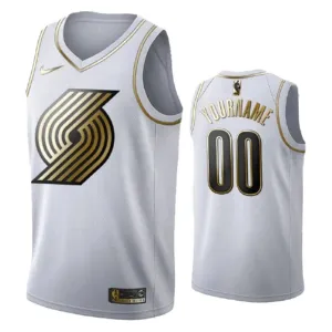 Nike Portland Trail Blazers Personoitava Miesten Pelipaita Golden Edition Swingman Valkoinen Nike Portland Trail Blazers Personoitava Miesten Pelipaita Golden Edition Swingman Valkoinen