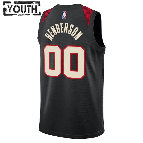 Nike Portland Trail Blazers Scoot Henderson Lasten Pelipaita City Edition 2023-24 Swingman Musta