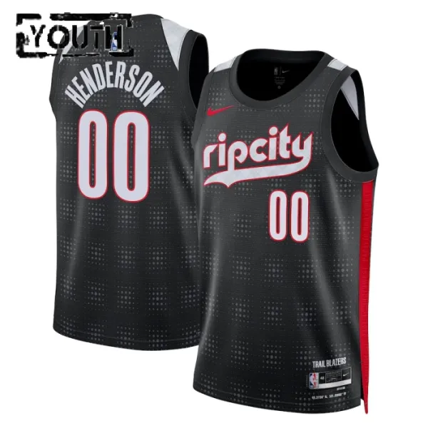 Nike Portland Trail Blazers Scoot Henderson Lasten Pelipaita City Edition 2024-25 Swingman Musta Nike Portland Trail Blazers Scoot Henderson Lasten Pelipaita City Edition 2024-25 Swingman Musta