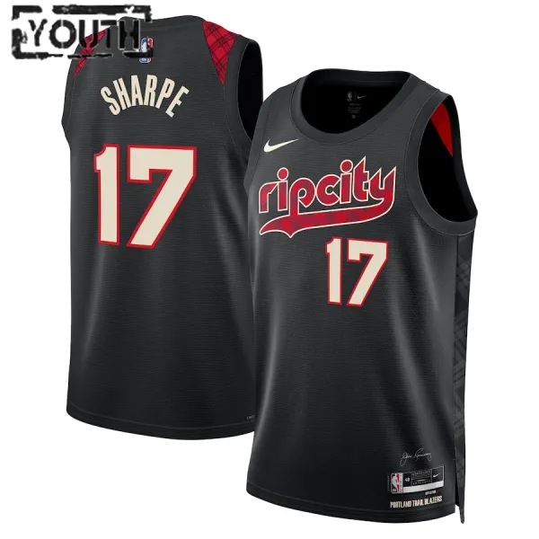 Nike Portland Trail Blazers Shaedon Sharpe Lasten Pelipaita City Edition 2023-24 Swingman Musta Nike Portland Trail Blazers Shaedon Sharpe Lasten Pelipaita City Edition 2023-24 Swingman Musta