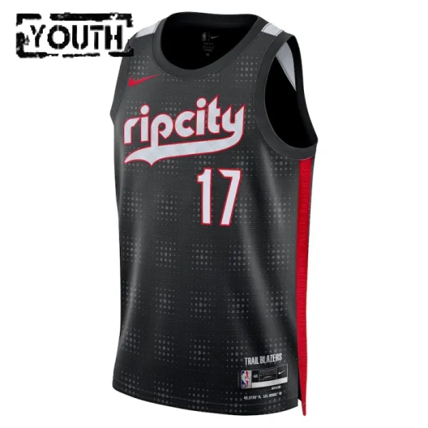 Nike Portland Trail Blazers Shaedon Sharpe Lasten Pelipaita City Edition 2024-25 Swingman Musta