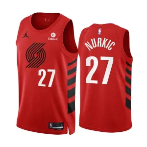 Portland Trail Blazers Jusuf Nurkic 27 Miesten Pelipaita Statement Edition Swingman Punainen Portland Trail Blazers Jusuf Nurkic 27 Miesten Pelipaita Statement Edition Swingman Punainen