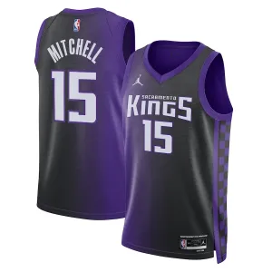 Jordan Sacramento Kings Davion Mitchell Miesten Pelipaita Statement Edition 2023-24 Swingman Violetti