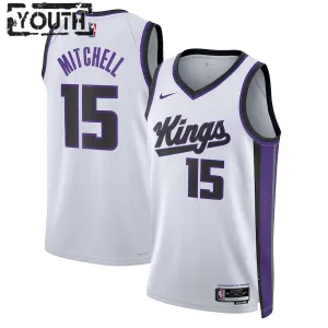 Nike Sacramento Kings Davion Mitchell Lasten Pelipaita Association Edition 2023-24 Swingman Valkoinen