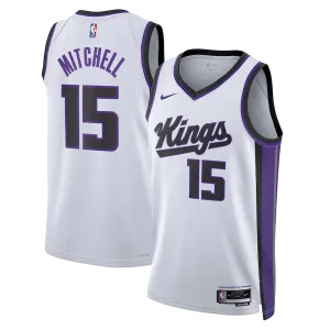 Nike Sacramento Kings Davion Mitchell Miesten Pelipaita Association Edition 2023-24 Swingman Valkoinen