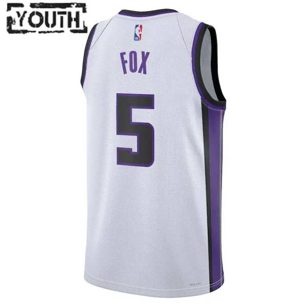 Nike Sacramento Kings De Aaron Fox Lasten Pelipaita Association Edition 2023-24 Swingman Valkoinen