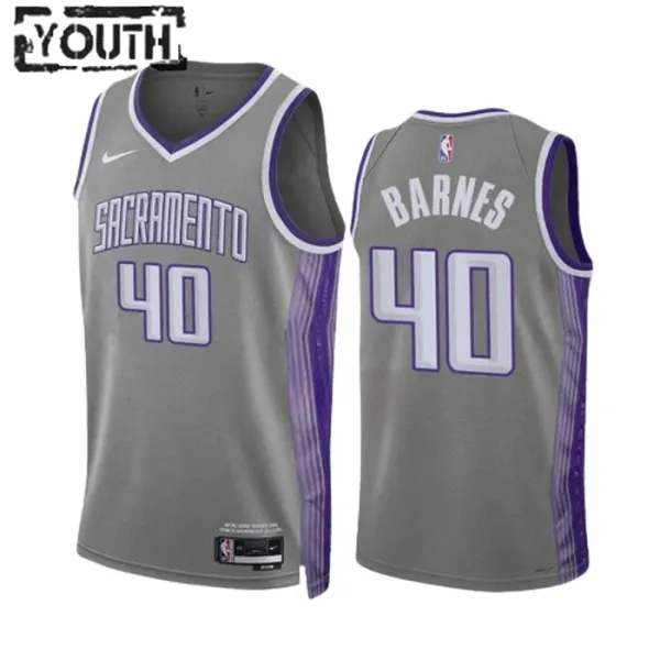 Nike Sacramento Kings Harrison Barnes 40 Lasten Pelipaita City Edition 2022-23 Swingman Harmaa Nike Sacramento Kings Harrison Barnes 40 Lasten Pelipaita City Edition 2022-23 Swingman Harmaa