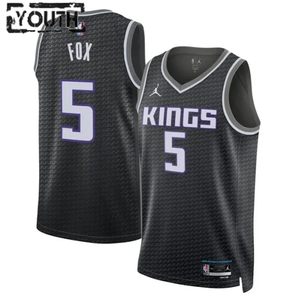 Sacramento Kings Jordan De Aaron Fox 5 Lasten Pelipaita Statement Edition Swingman Musta Sacramento Kings Jordan De Aaron Fox 5 Lasten Pelipaita Statement Edition Swingman Musta