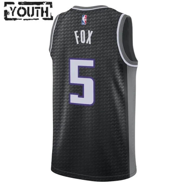 Sacramento Kings Jordan De Aaron Fox 5 Lasten Pelipaita Statement Edition Swingman Musta
