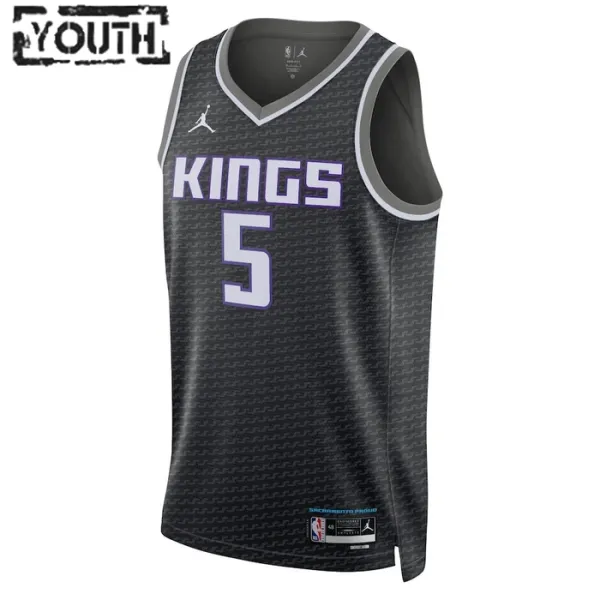 Sacramento Kings Jordan De Aaron Fox 5 Lasten Pelipaita Statement Edition Swingman Musta