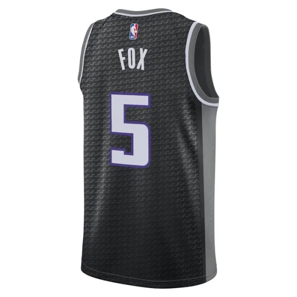 Sacramento Kings Jordan De Aaron Fox 5 Miesten Pelipaita Statement Edition Swingman Musta