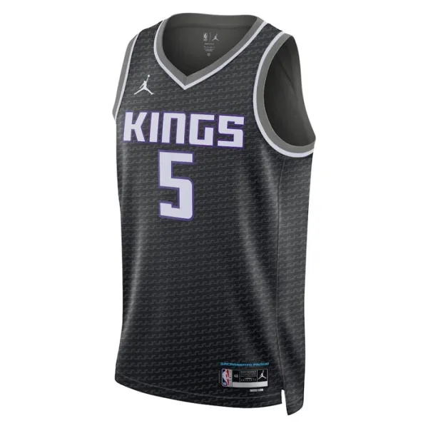 Sacramento Kings Jordan De Aaron Fox 5 Miesten Pelipaita Statement Edition Swingman Musta