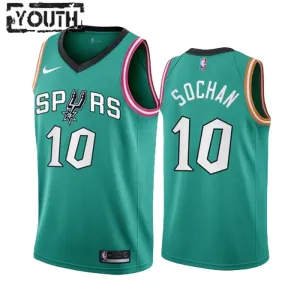Nike San Antonio Spurs Jeremy Sochan 10 Lasten Pelipaita City Edition 2022-23 Swingman Sinivihreä