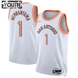 Nike San Antonio Spurs Victor Wembanyama 1 Lasten Pelipaita City Edition 2023-24 Swingman Valkoinen Nike San Antonio Spurs Victor Wembanyama 1 Lasten Pelipaita City Edition 2023-24 Swingman Valkoinen