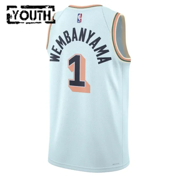 Nike San Antonio Spurs Victor Wembanyama Lasten Pelipaita City Edition 2024-25 Swingman Sininen