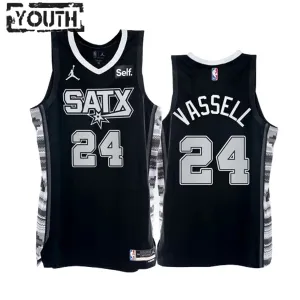 San Antonio Spurs Devin Vassell 24 Jordan Lasten Pelipaita Statement Edition Swingman Musta San Antonio Spurs Devin Vassell 24 Jordan Lasten Pelipaita Statement Edition Swingman Musta