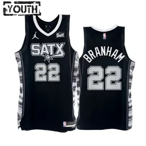 San Antonio Spurs Malaki Branham 22 Jordan Lasten Pelipaita Statement Edition Swingman Musta San Antonio Spurs Malaki Branham 22 Jordan Lasten Pelipaita Statement Edition Swingman Musta