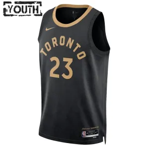 Nike Toronto Raptors Fred Vanvleet 23 Lasten Pelipaita City Edition 2022-23 Swingman Musta
