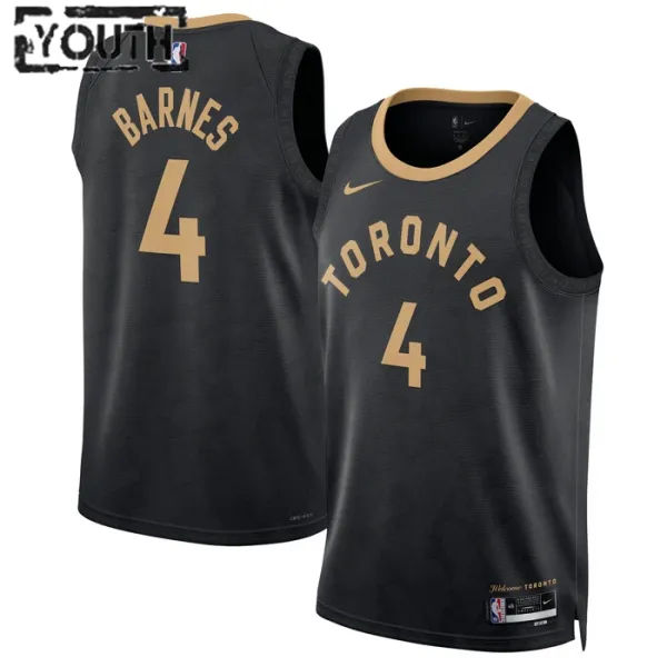 Nike Toronto Raptors Scottie Barnes 4 Lasten Pelipaita City Edition 2022-23 Swingman Musta Nike Toronto Raptors Scottie Barnes 4 Lasten Pelipaita City Edition 2022-23 Swingman Musta