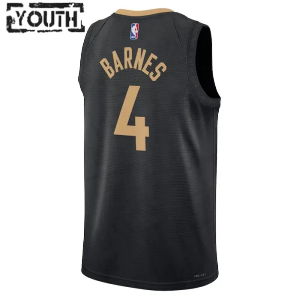 Nike Toronto Raptors Scottie Barnes 4 Lasten Pelipaita City Edition 2022-23 Swingman Musta