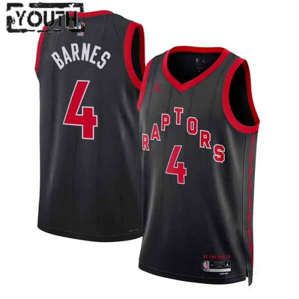 Toronto Raptors Jordan Scottie Barnes 4 Lasten Pelipaita Statement Edition Swingman Musta Toronto Raptors Jordan Scottie Barnes 4 Lasten Pelipaita Statement Edition Swingman Musta