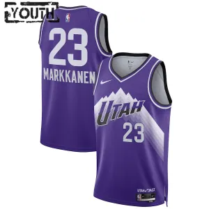 Nike Utah Jazz Lauri Markkanen Lasten Pelipaita City Edition 2023-24 Swingman Violetti