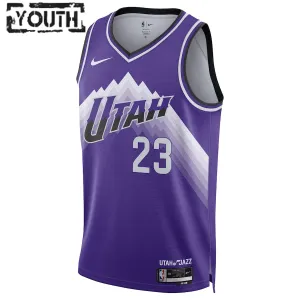 Nike Utah Jazz Lauri Markkanen Lasten Pelipaita City Edition 2023-24 Swingman Violetti