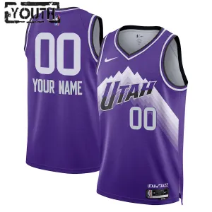 Nike Utah Jazz Personoitava Lasten Pelipaita City Edition 2023-24 Swingman Violetti