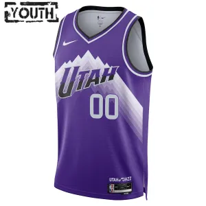 Nike Utah Jazz Personoitava Lasten Pelipaita City Edition 2023-24 Swingman Violetti