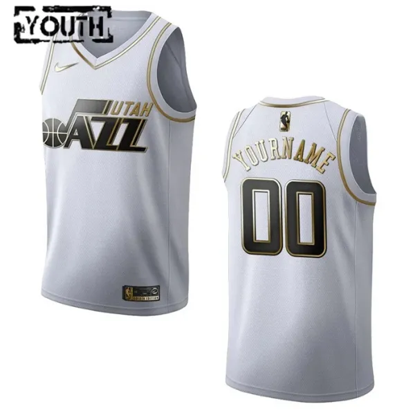 Nike Utah Jazz Personoitava Lasten Pelipaita Golden Edition Swingman Valkoinen Nike Utah Jazz Personoitava Lasten Pelipaita Golden Edition Swingman Valkoinen