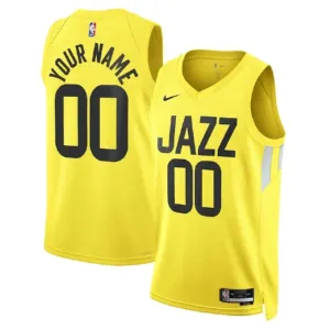Nike Utah Jazz Personoitava Miesten Pelipaita Icon Edition Swingman Keltainen