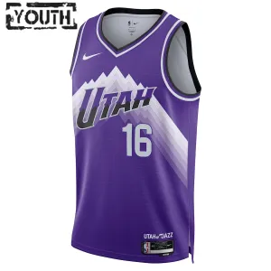 Nike Utah Jazz Simone Fontecchio Lasten Pelipaita City Edition 2023-24 Swingman Violetti