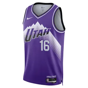 Nike Utah Jazz Simone Fontecchio Miesten Pelipaita City Edition 2023-24 Swingman Violetti