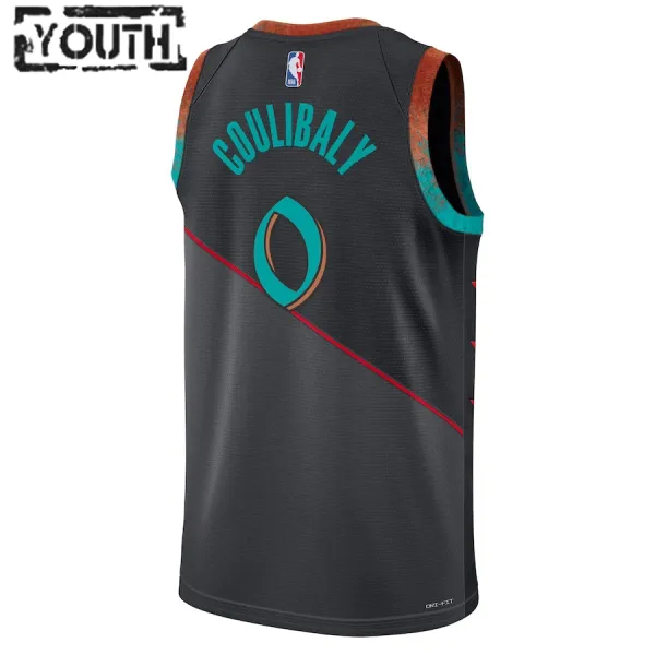 Nike Washington Wizards Bilal Coulibaly Lasten Pelipaita City Edition 2023-24 Swingman Musta