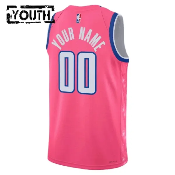 Nike Washington Wizards Personoitava Lasten Pelipaita City Edition 2022-23 Swingman Vaaleanpunainen