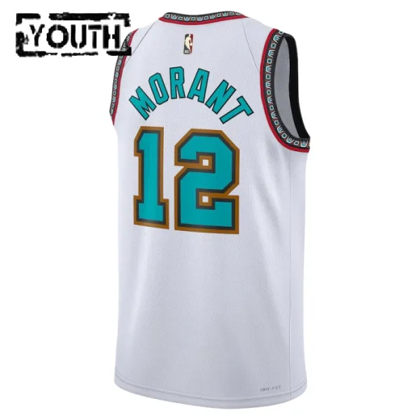 Nike Memphis Grizzlies Ja Morant Lasten Pelipaita Classic Edition 2024-25 Swingman Valkoinen